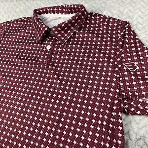 Burlebo Performance Golf Polo Texas State All Over Print Casual Stretch SZ XL